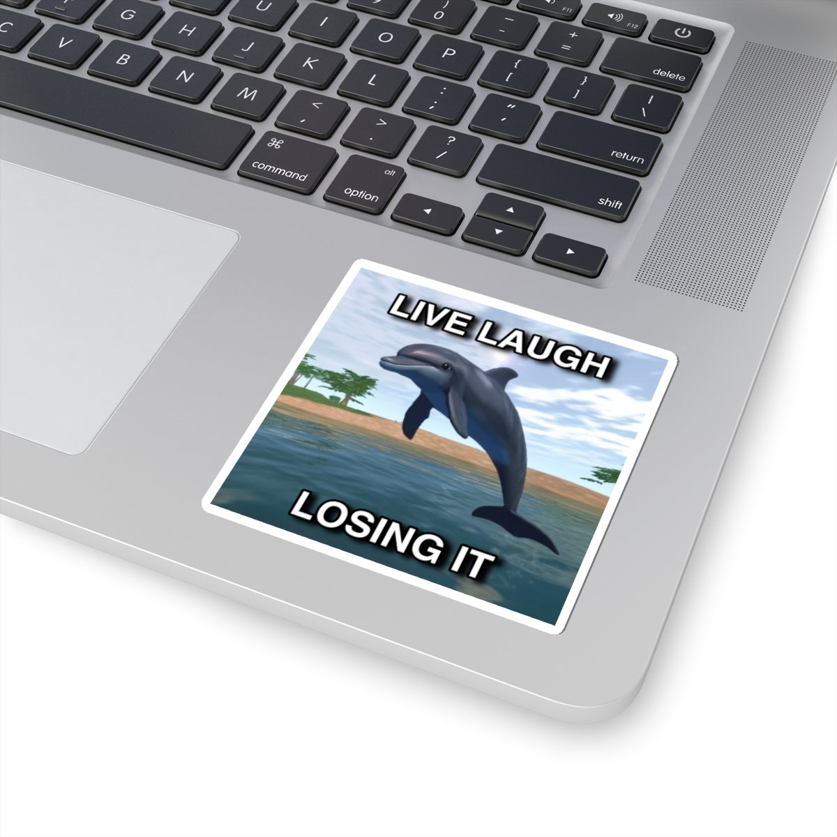 Live Laugh Losing It | Low Poly Dolphin Sticker
