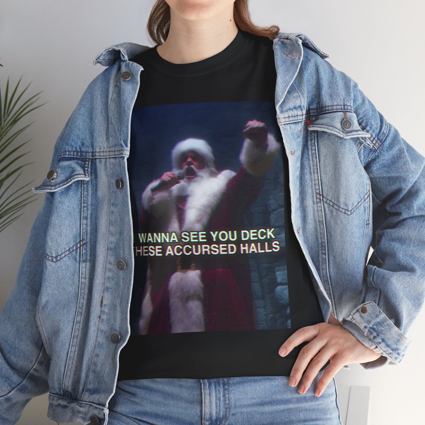 I Wanna See You Deck These Accursed Halls Santa Wizard T-Shirt
