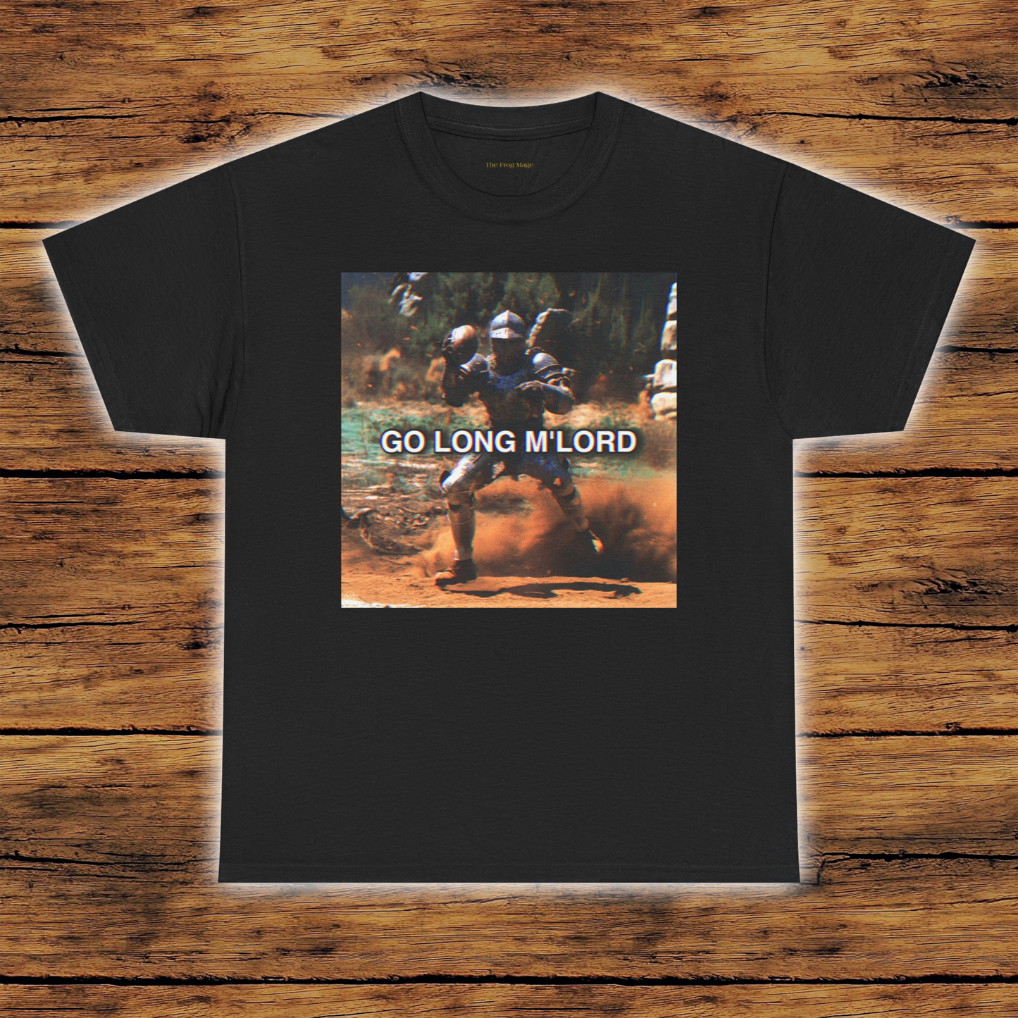 GO LONG M'LORD Medieval Fantasy Knight Football T-Shirt