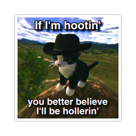 Hootin' Hollerin'| Low Poly Cat Sticker