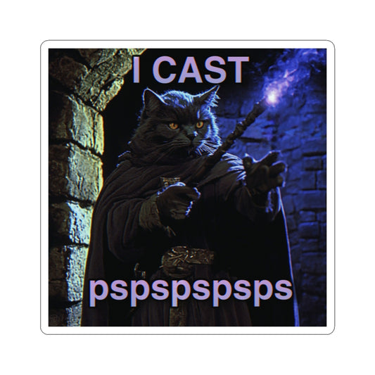 I Cast pspspspsps | The Cat Mage Sticker