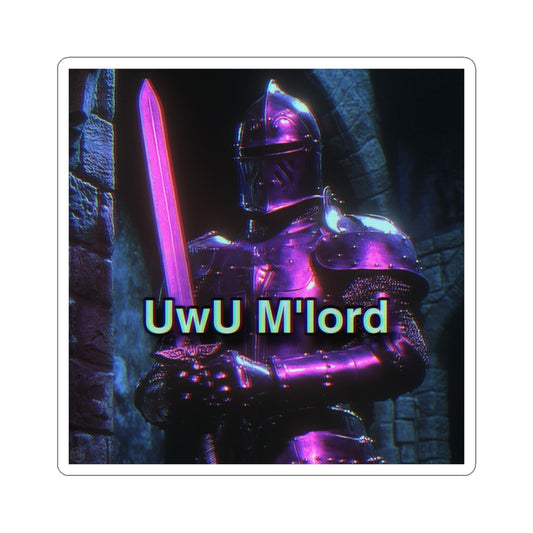 UwU M'lord Pink Knight Kiss-Cut Sticker